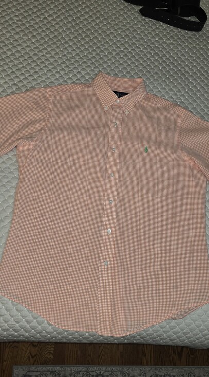 Ralph Lauren Other - Lg - Ralph Lauren Orange Gingham Button-Down Men's Shirt. (PRISTINE CONDITION)
